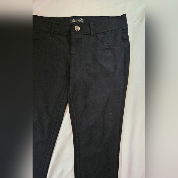 Seven7 Womens Black Cropped Skinny 4 Pocket Pants Size 8 - Picture 2 of 12